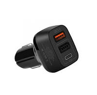 Автомобильное ЗУ Hoco Z15A Kuso QC3.0 2USB+Type-C 5V-12V 4.8A