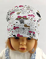 Детская шапка с 48 по 52 размер трикотажная двойная детские шапки демисезонные (РШБ75)