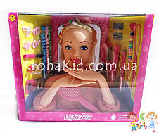 Лялька-манекен для зачісок Defa Luc 8415 з аксесуарами голова-манекен для зачісок з плойкою гребінцем, фото 2