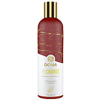 Натуральное массажное масло DONA Recharge - Lemongrass & Gingerl (120 мл) с эфирными маслами 777Shop.com.ua