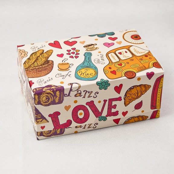 Коробка-контейнер для кондитерських виробів, кольорова Париж