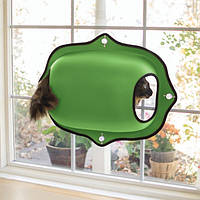 Спальне місце-дом на вікно для кота зелений K&H EZ Mount Window Pod