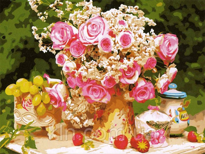 Картина за номерами Menglei Чайні троянди MMC008 50 х 65 см, фото 1