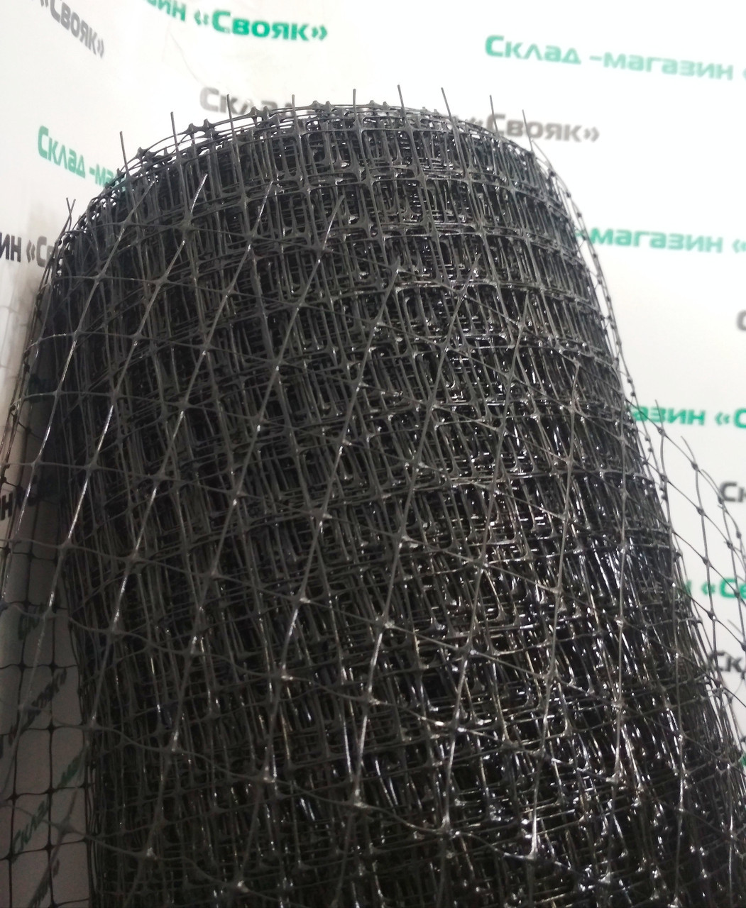 Сітка газонна від кротів 1х50 м пластикова (чорна)., фото 1
