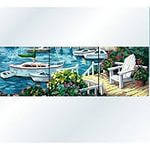 Картина за номерами Menglei Триптих. Сонячний причал MT3003 50 х 150 см