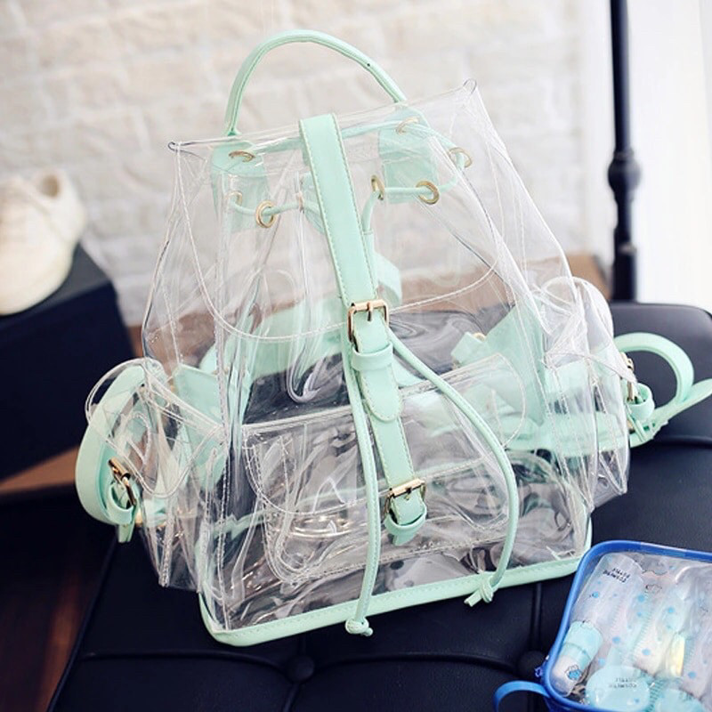 Прозрачный рюкзак в стиле grafea(графеа). Лазерный рюкзак с карманами ...