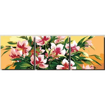 Картина за номерами Menglei Триптих. Рожеві лілії MT3032 50 х 150 см