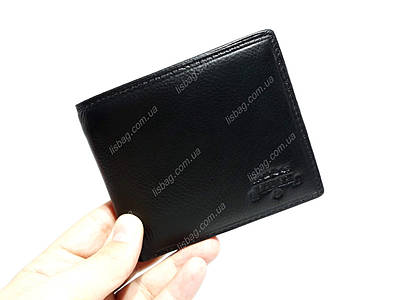 Шкіряний чорний гаманець Balisa для чоловіка на магніті