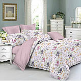 Сатин Люкс з акварельними квітами з компаньйоном, ширина 220 см, фото 5