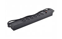 Фільтр мережевий на 6 розеток. С13, 16А, з індикат., чорний, 1U