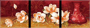 Картина за номерами Menglei Триптих. Дорогоцінна квітка MT3079 50 х 150 см