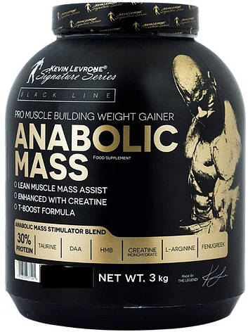 Високобілковий гейнер для набирання маси Kevin Levrone Anabolic Mass 3000 g, фото 1