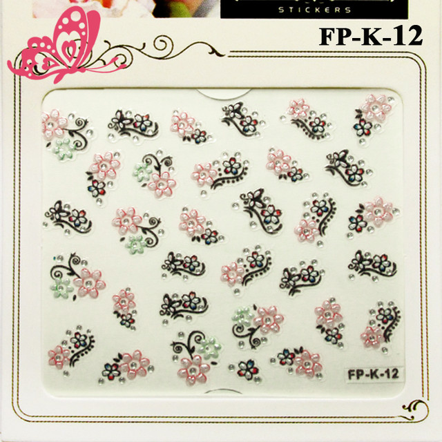 Наклейки для Нігтів 3D Nail Sticrer FP-ДО-12 Перлинні Рожеві Білі Квіти з Чорними Завитками і Стразами Самоклеючі 3D Наклейки для нігтів Nail Sticrer серія FP-ДО-00 Метелики, Сердечка, Квіти і з Камінцями та Стразами, стікери для нігтів, стікери для манікюру, nail art (нейл-арт), наклейки для дизайну нігтів, стікер наклейки для швидкого красивого дизайну нігтів, за оптовими цінами, замовити та купити дешево оптом, дрібним оптом через інтернет магазин https://opt21.com з доставкою по всій Україні від Компанії Маргарита місто Дніпро.