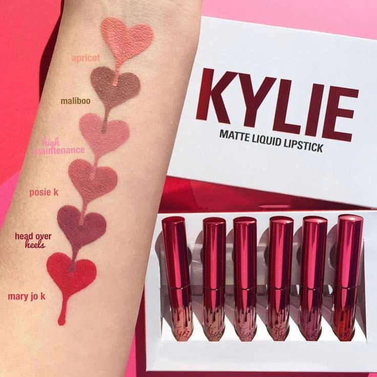 Набор блесков для губ от Кайли Дженнер Kylie matte liquid lipstick 6 шт - фото 2 - id-p756870911