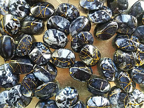 Бусини "він" синій бурштин 500 грамів