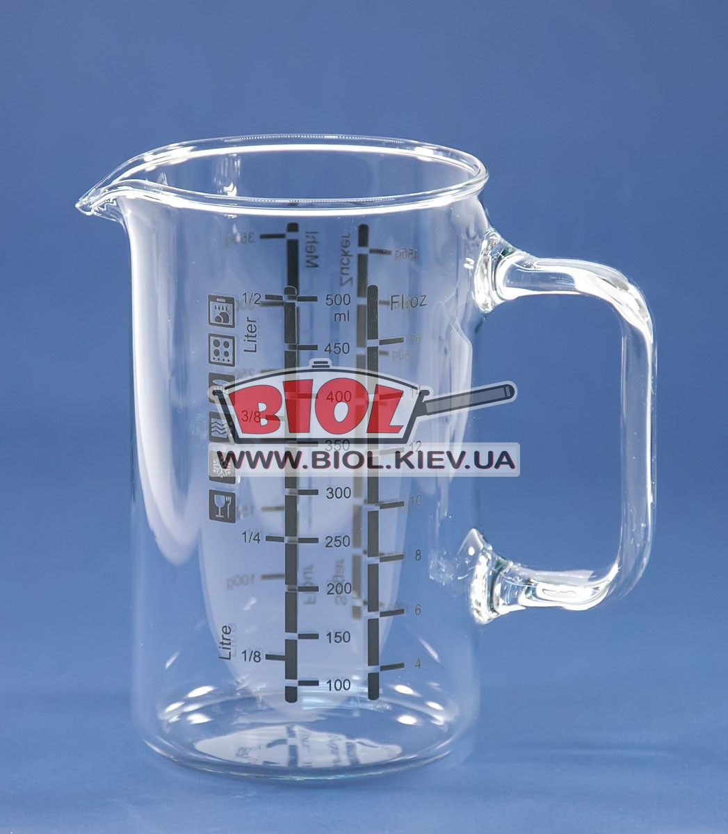 Кухоль 0,5 л термоскляний мірний і для готування Simax 3853, фото 1