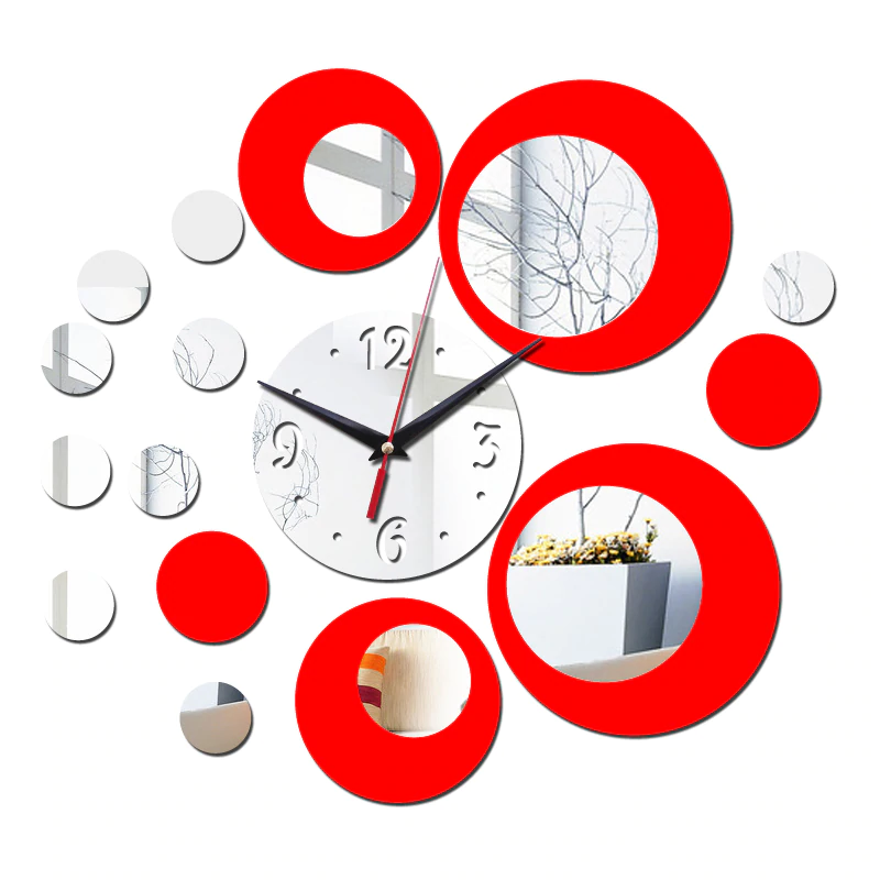 Настенные 3D часы с зеркальным эффектом "Oval" - 3Д часы наклейка, необычные часы стикеры 80х80 см - фото 1 - id-p925756599