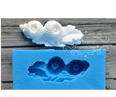 Молд маленький Квіточки 60 на 28 мм сірий