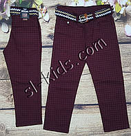 Яркие штаны,джинсы для мальчика 8-12 лет(клетка бордо) опт пр.Турция