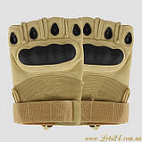 Тактичні безпалі рукавички з кастетом Oakley перчатки тактичні зсу без пальців тактичні рукавиці без пальців Пісок, фото 4