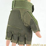 Тактичні армійські беcпалі рукавички з кастетом Oakley без пальців Зелені, фото 6