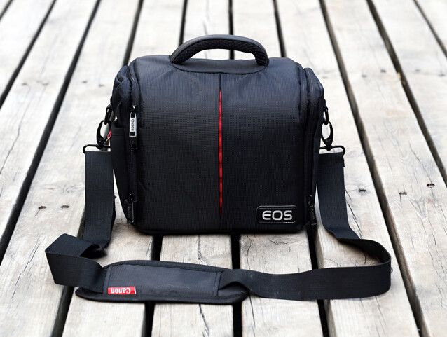Сумка для фотоапарата Canon EOS Кенон з дощовиком Чорний з червоним ( код: IBF002B1 )