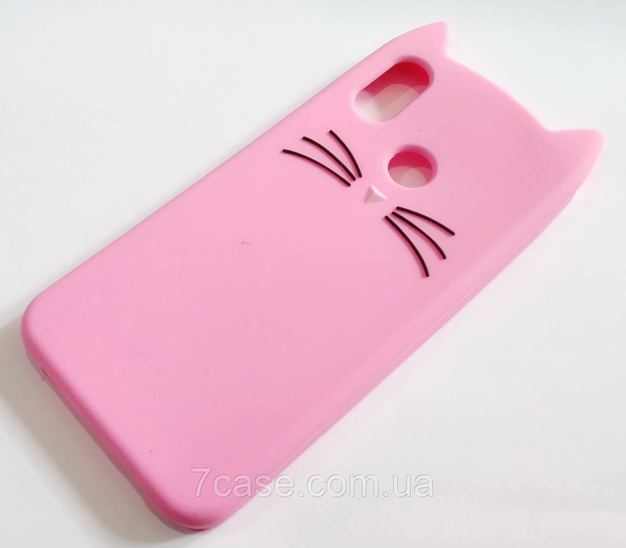 Чохол дитячий для Xiaomi Mi 8/Mi 8 Pro силіконовий об'ємний іграшка вусики рожевий