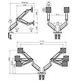 Настільний кронштейн для двох моніторів 22" - 27" NB F185A, фото 6