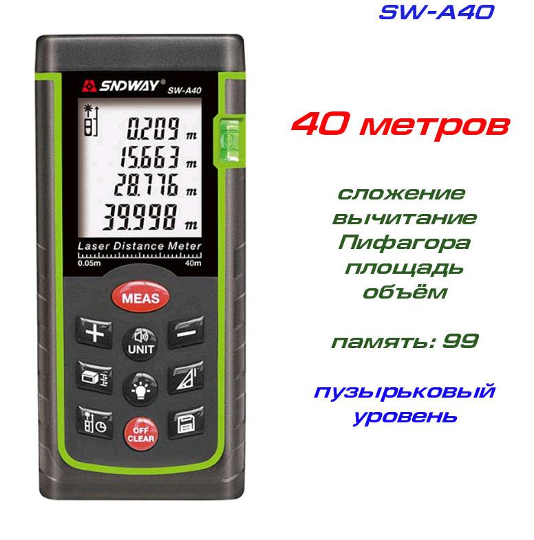 SNDWAY SW-A40 лазерна рулетка до 40 метрів