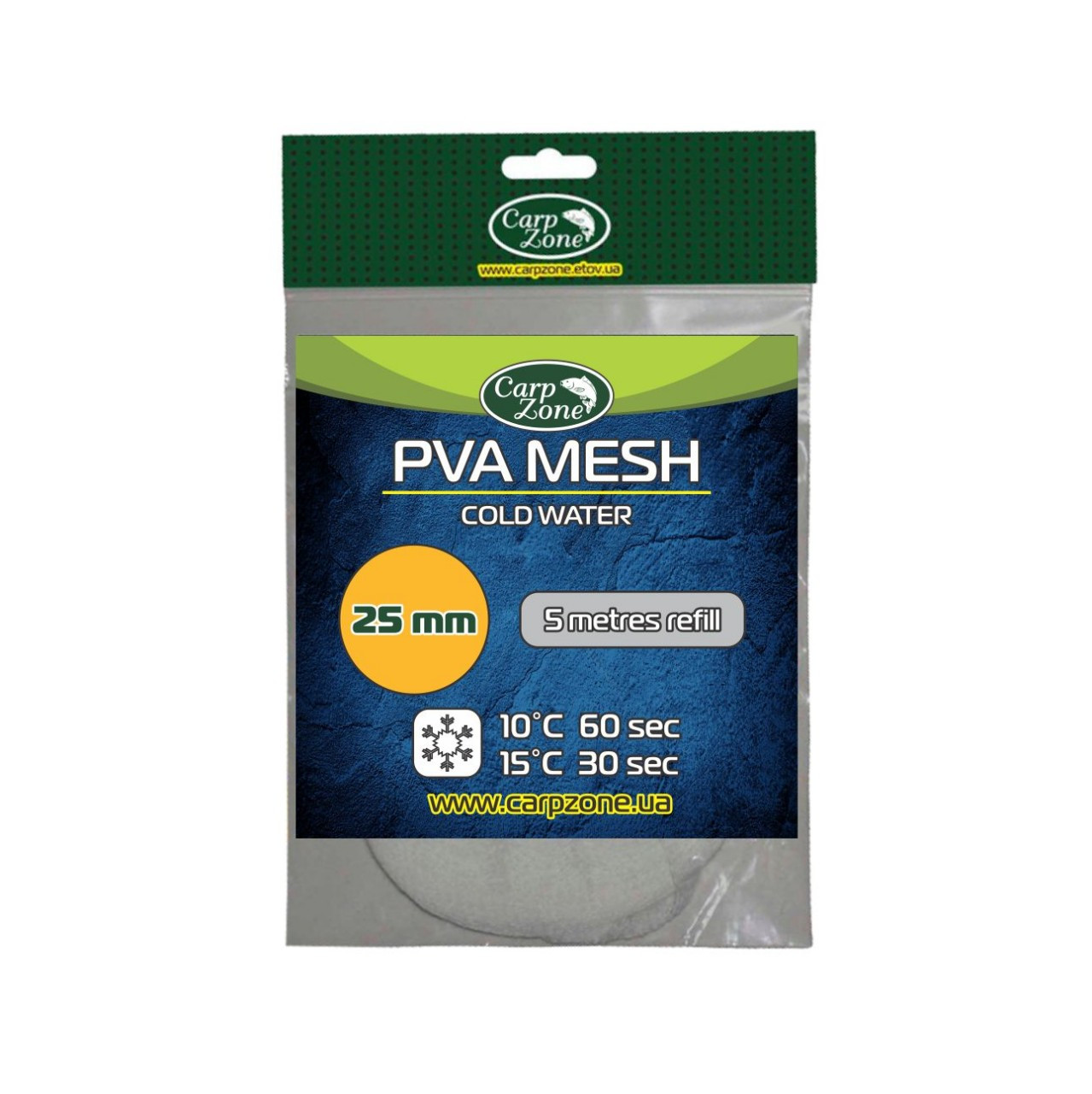 ПВА сітка швидкорозчинна PVA Mesh Cold Water d 25mm 5m
