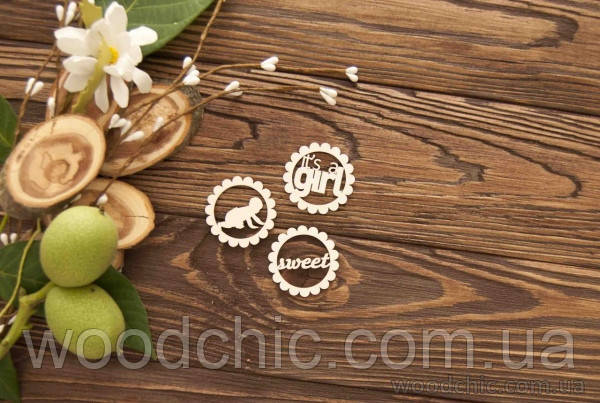 Чипборд Набір Фішки girl, фото 1