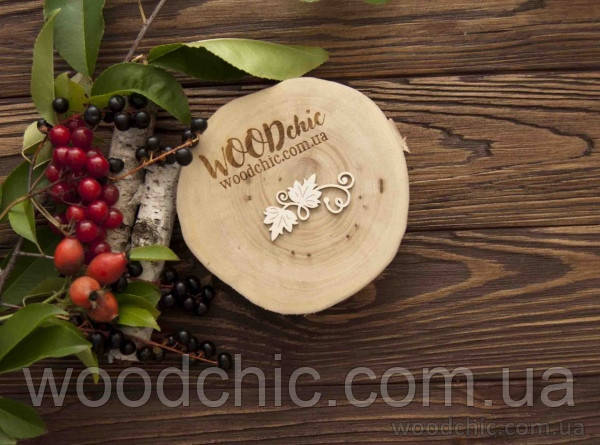 Чипборд завиток із листочками, фото 1