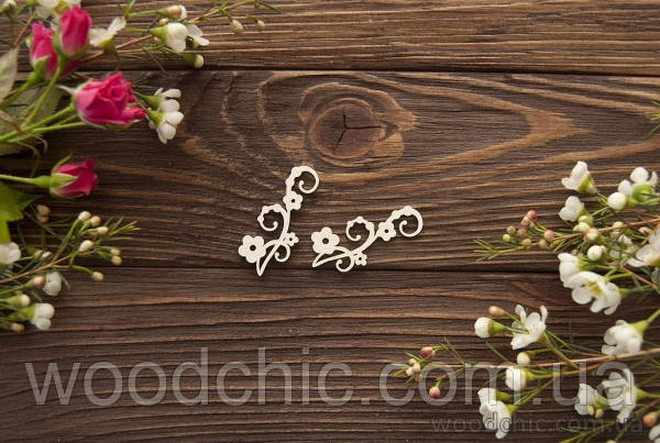 Чипборд Завиток із квіточками, фото 1