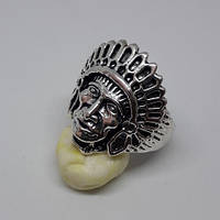 Каблучка байкерська срібляста індієць , Кольцо-индеец, кольцо байкерское
