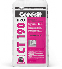 Клей для мінеральної вати армуючий Ceresit СТ-190, 25 кг