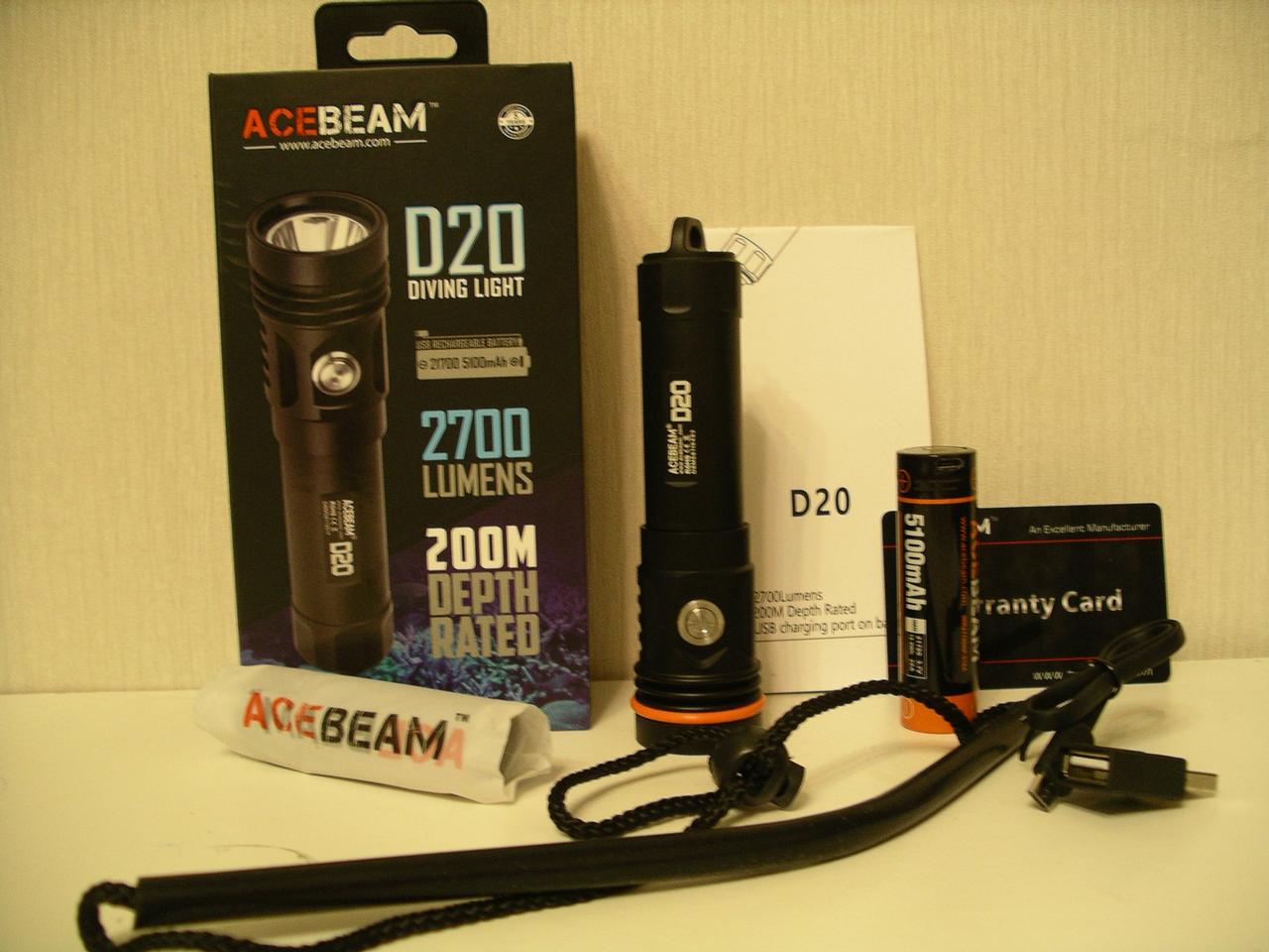 Ліхтар Acebeam D20 Cree XHP70 підводний