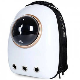 Космічний рюкзак-переноска з ілюмінатором U-Pet для кішок і невеликих собак білий