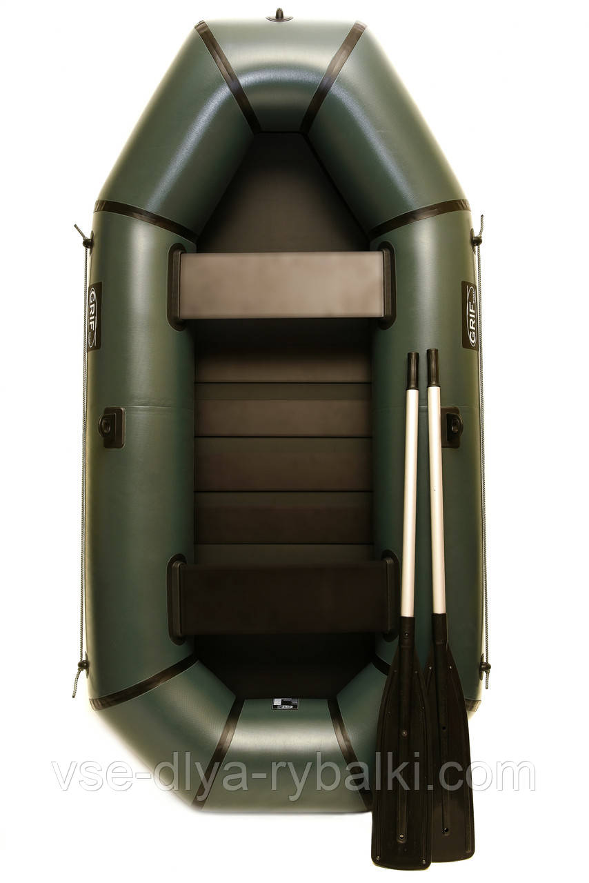 Човен надувний пвх двомісна Grif boat GH-250S+слань, фото 1