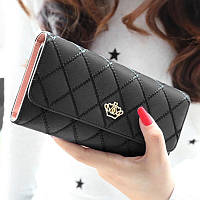 Жіночий гаманець Xiniu чорний Original, портмоне, гаманець