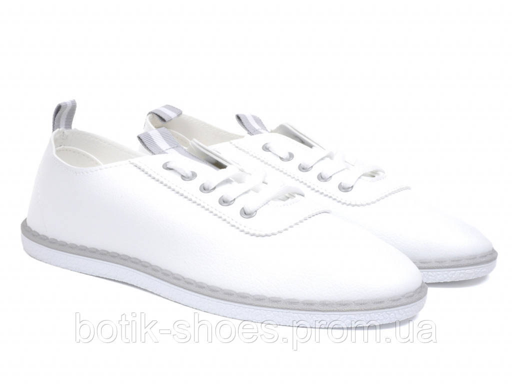 Белые женские летние кроссовки кеды эко кожа jx69p-5 - фото 1 - id-p926227461