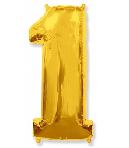 Фольгована цифра "1", ЗОЛОТО - 90 см (40 дюймів)