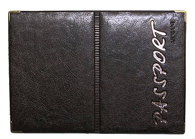 Обкладинка Антрацит для загран паспорта зі шкірозамінника