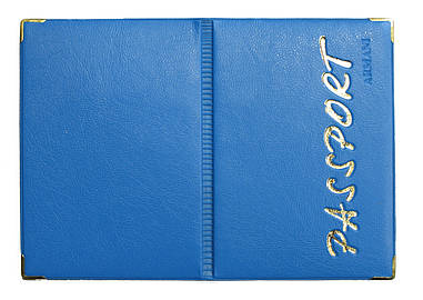 Обкладинка Темно-блакитна для загран паспорта зі шкірозамінника