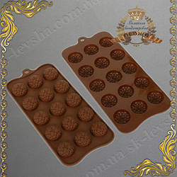 Форма силіконова для цукерок Квіткова 15 в 1