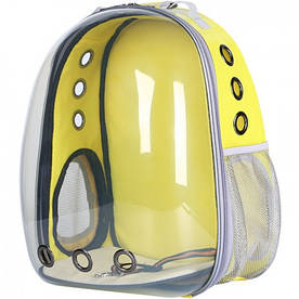 Прозорий водонепроникний рюкзак-переноска для кішок і собак U-Pet жовтий