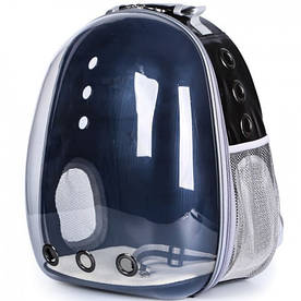Прозорий водонепроникний рюкзак-переноска для кішок і собак U-Pet чорний