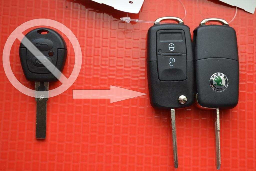 Купить Ключ Skoda octavia выкидной 2 кнопки, для переделки из обычного ...