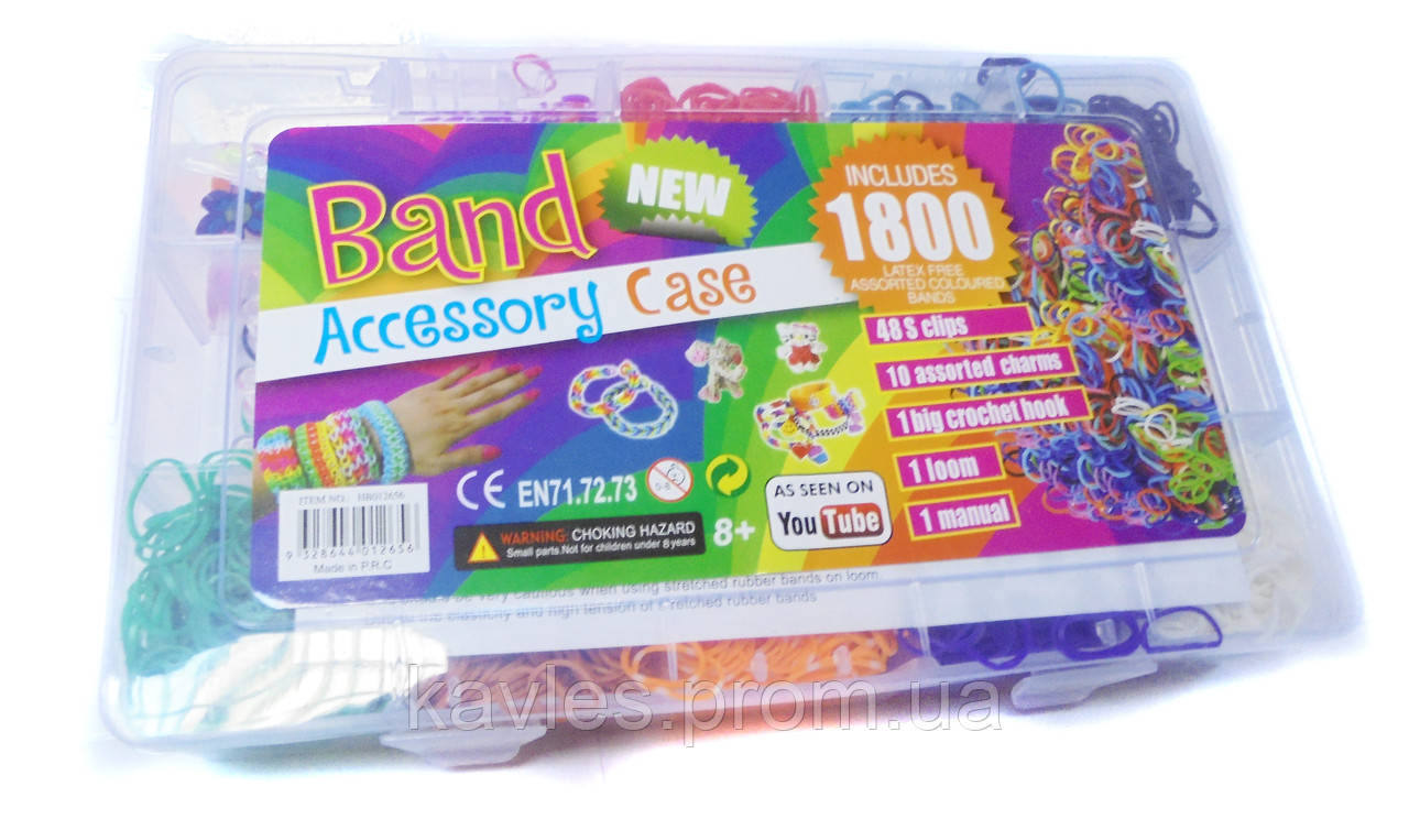 Набір для плетіння гумками Rainbow Loom Bands 1800 шт. + верстат + аксесуари