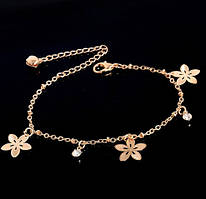 Жіночий браслет на ногу з підвісками Квіти