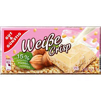 Шоколад білий з лісовим горіхом Weibe crisp hasel-nussen Gut &Gunstig Німеччина 200г